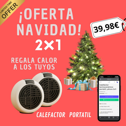 Calefactor termocerámico portátil. ¡ahora 2x1!